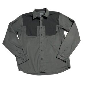 Mountain Hardwear Shirt Gray Colorbock Long Sleeve Button Front Outdoor